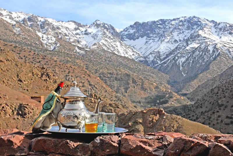 Tea a Toubkál csúcsa előtt